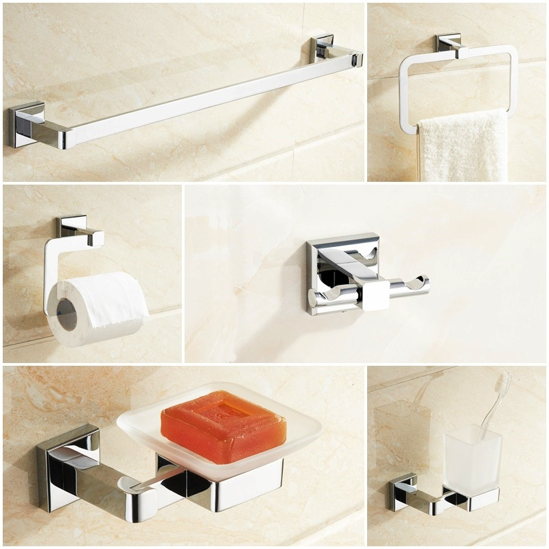 square design modern design chrome bathroom set accessories