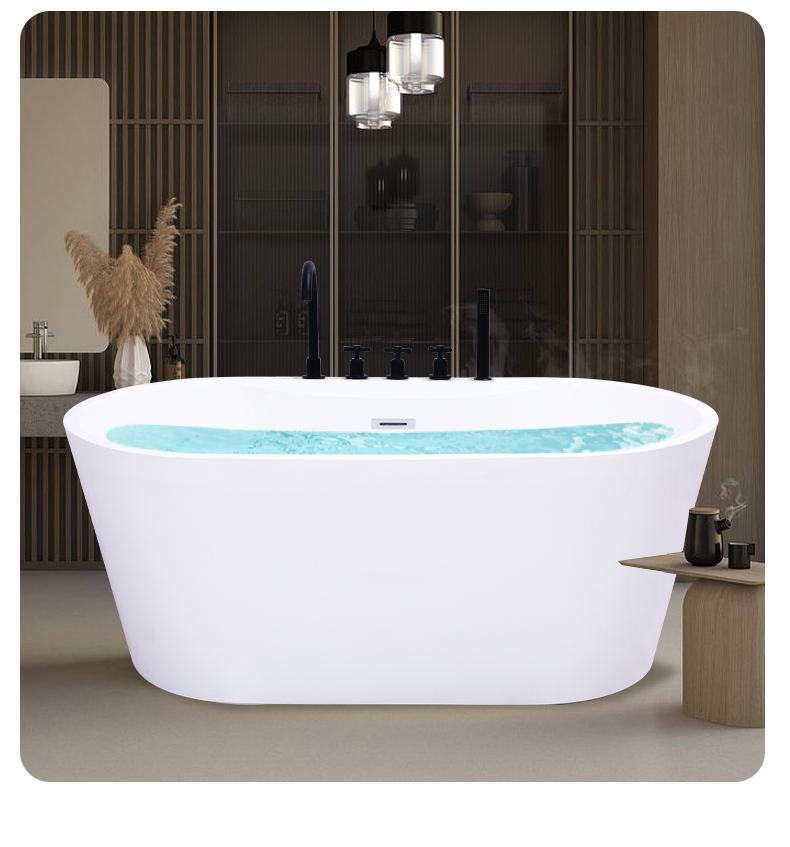 Buy Oval Freestanding Acrylic Bathtub Spa Bath Tub Luxury Shower Bath