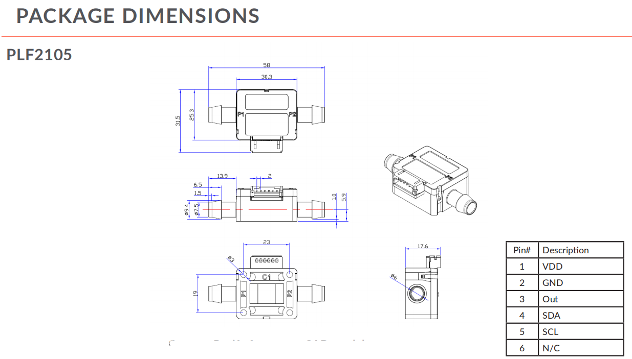 Buy Plf2000 Analog Output 50700ml/min Mems Thermal Flow Die Liquid