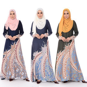New Hot Sale Muslim Dresses Print Soft Fabric Women Islamic 