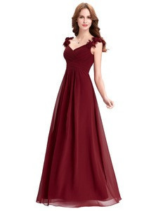 wine red floor length dress