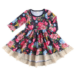 Girl Summer Clothes Sleeve Vintage Print Swing Party Girl Summer