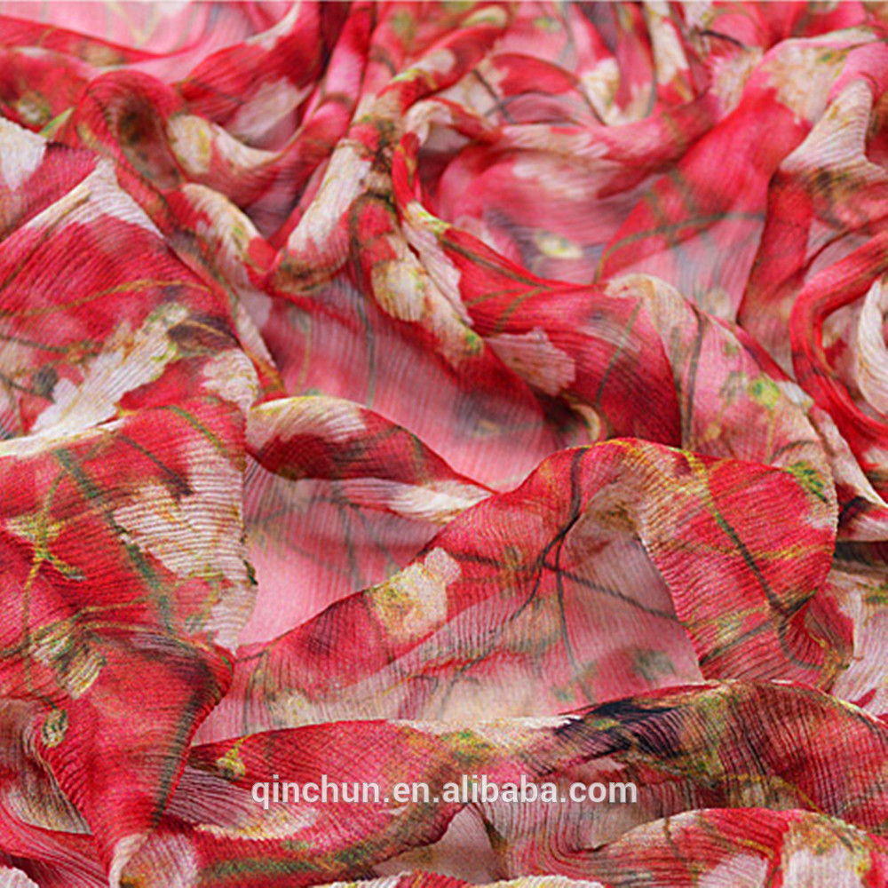 printed silk chiffon fabric