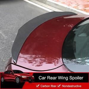 1pcs Real Carbon Fiber Car Rear Trunk Spoiler Wing Lip Bumper Exterior Decoration Accessories For Alfa Romeo Giulia 1pcs Real Carbon Fiber Car Rear Trunk Spoiler Wing Lip Bumper Exterior Decoration