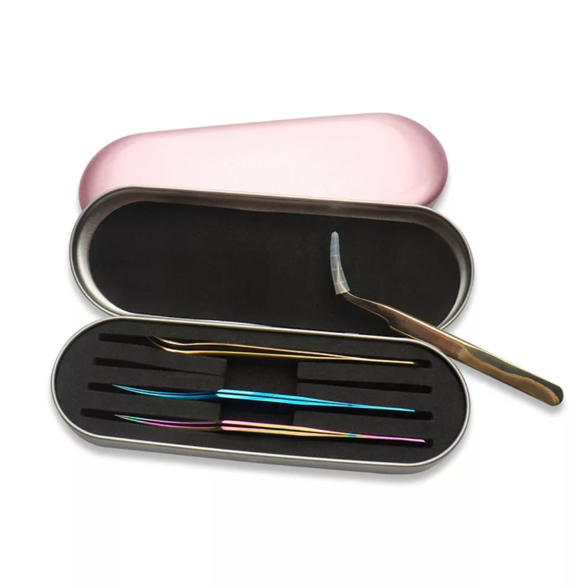 Portable Eyelash Tweezer Storage Box Lash Tweezers Case Makeup Bag