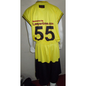 Yellow Custom Color Mens Basketball Uniforms Classic Breathable