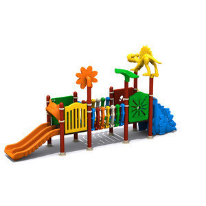 small wooden swing and slide set