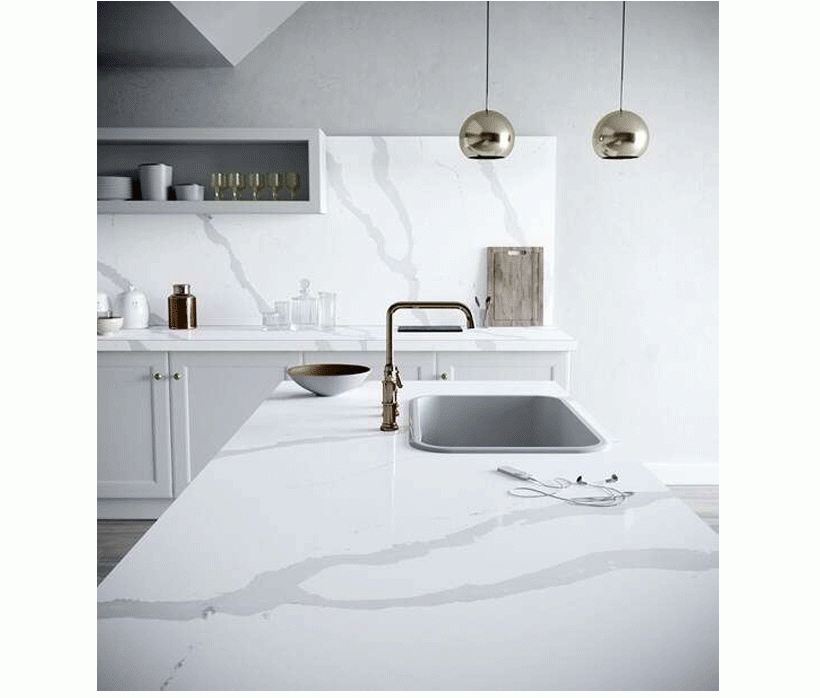Calacatta Novo Quartz Countertops With Veins View Quartz