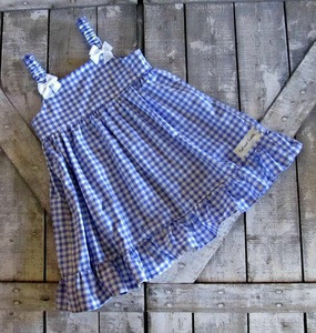 Plaid Printing Summer Baby Girls Cotton Dress Fashion Style Kids