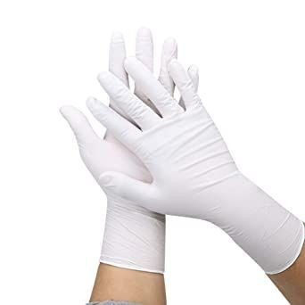 white surgical gloves