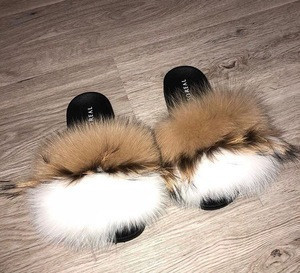 designer fur slippers