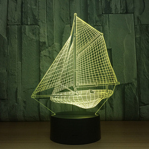 Zogift Home Decor 3d Led Night Light Sailboat Zogift Home Decor