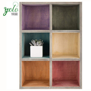 Decorative Wall Mounted 6 Compartments Storage Rack Rustic Rainbow Shadow Wood Display Box For Home And Office Decorative Wall Mounted 6 Compartments Storage Rack Rustic Rainbow Shadow Wood Display Box For Home And Office Suppliers Manufacturers
