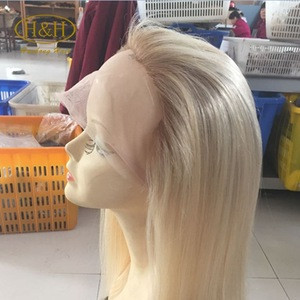 long dark blonde wig