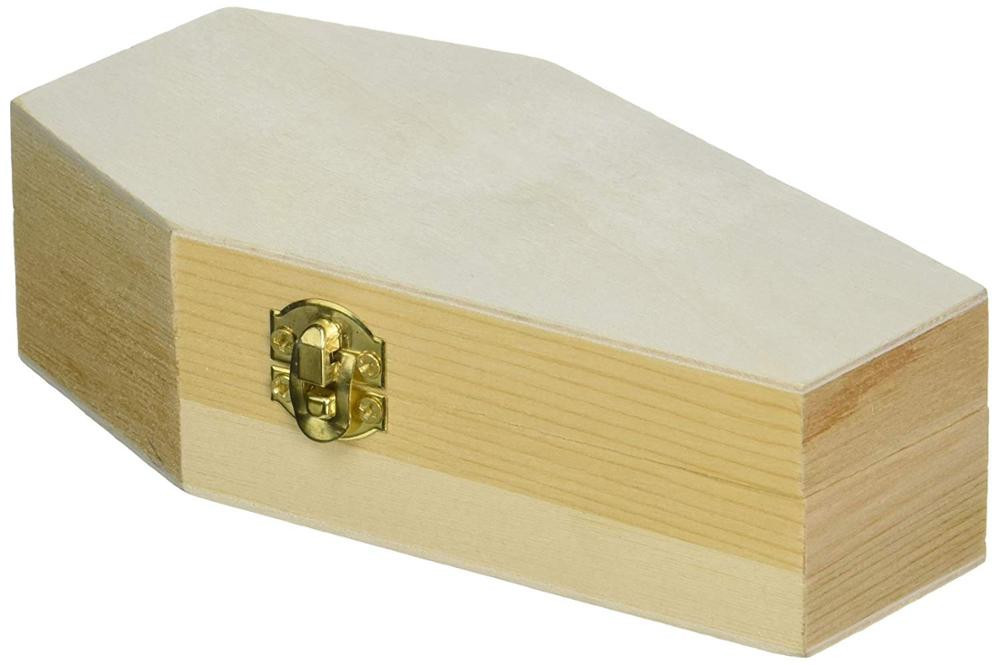 Custom Unfinished Plain Wood Coffin Shape Gift Box With Hinged Lid from ...