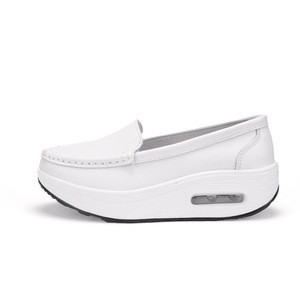 white leather hospital shoes