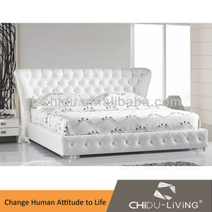 Import Modern Luxury White Double Leather Bed With Crystals Antique Bedroom Furniture From China Find Fob Prices Tradewheel Com