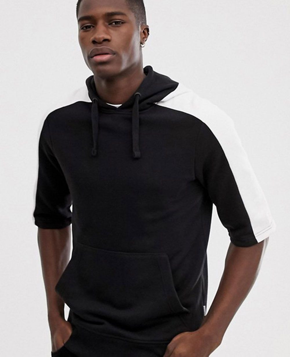 mens half sleeve hoodie