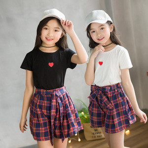 2019 Girls Summer Short Sleeve Set Kids T Shirt And Skirt 2 Pieces
