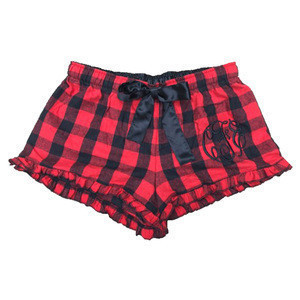 plaid sleep shorts womens