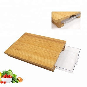 wooden chopping board with tray