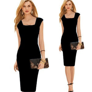 2016 summer new women back v square collar pencil dresses sleeveless lady pink yellow blue black sheath knee length formal dress 2016 summer new women back v square collar pencil dresses 2016 summer new women back v square collar pencil dresses sleeveless lady pink yellow blue black sheath knee length formal dress