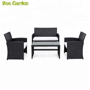 Kd Design Cheap 4 Pcs Outdoor Patio Garden Furniture Black Rattan Wicker Sofa Garden Sets Kd Design Cheap 4 Pcs Outdoor Patio Garden Furniture Black Rattan Wicker Sofa Garden Sets Suppliers