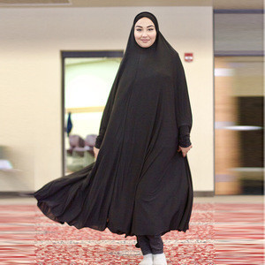 New Colors Plain Lycra Prayer Dress Khimar Abaya Muslim Long Dress