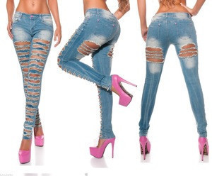 ladies jeans damage